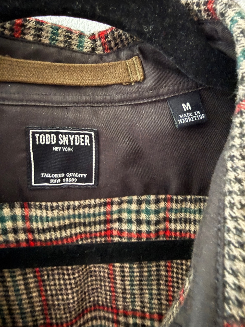 Todd Snyder Plaid Button-Down Shirt in Brown, Red, Cream - Picture 3 of 3